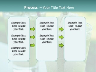 Two Glasses Of Green Smoothie With Whipped Cream On Top PowerPoint Template