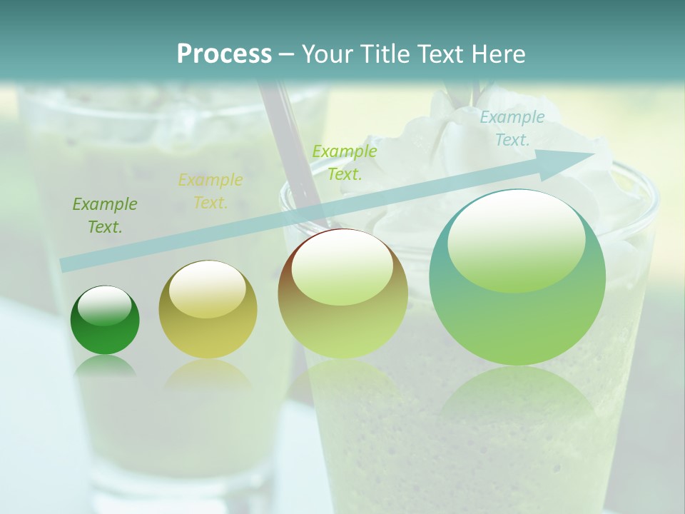 Two Glasses Of Green Smoothie With Whipped Cream On Top PowerPoint Template