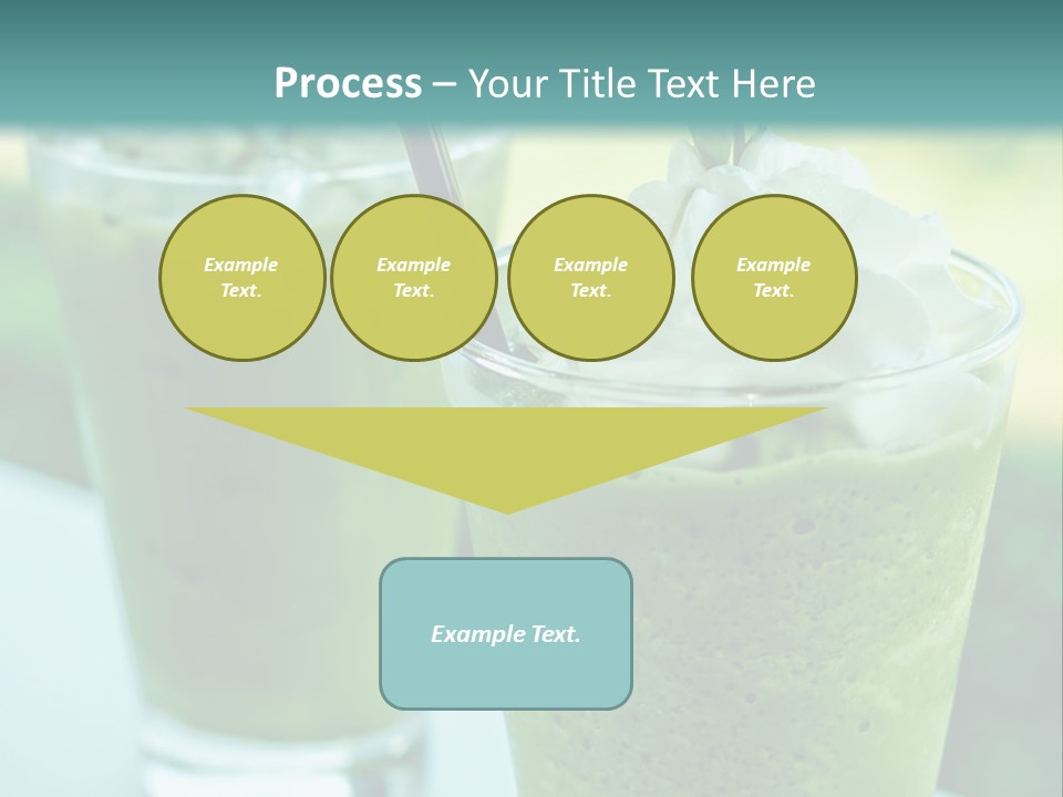 Two Glasses Of Green Smoothie With Whipped Cream On Top PowerPoint Template