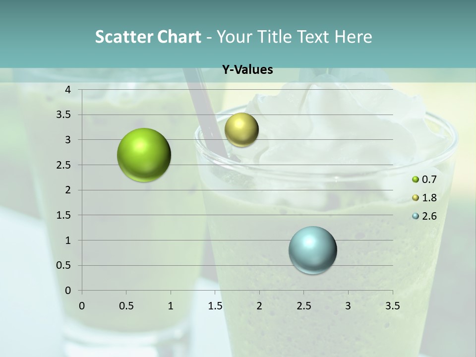 Two Glasses Of Green Smoothie With Whipped Cream On Top PowerPoint Template
