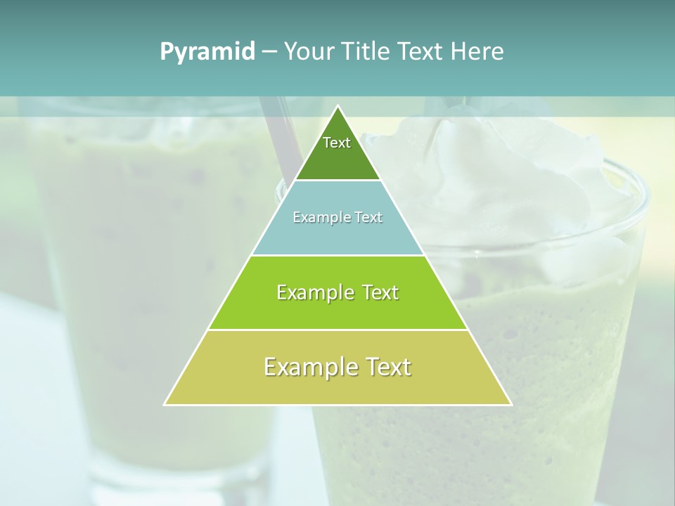 Two Glasses Of Green Smoothie With Whipped Cream On Top PowerPoint Template