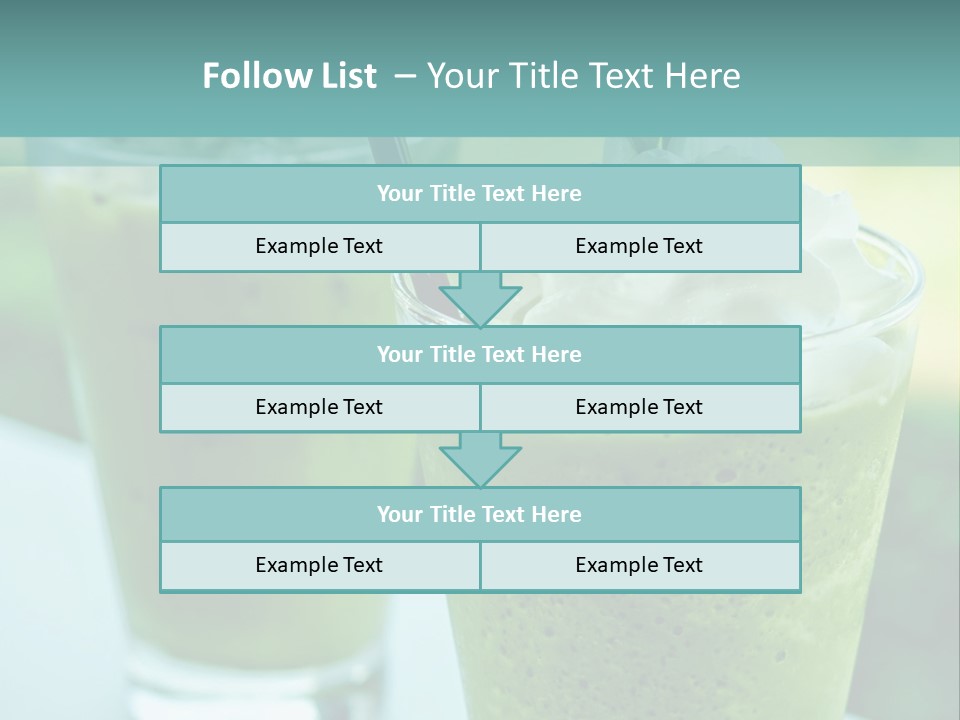 Two Glasses Of Green Smoothie With Whipped Cream On Top PowerPoint Template