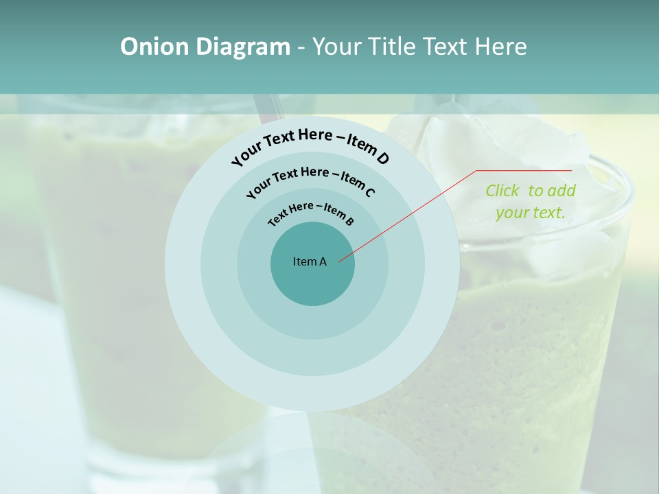 Two Glasses Of Green Smoothie With Whipped Cream On Top PowerPoint Template