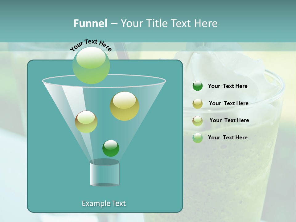 Two Glasses Of Green Smoothie With Whipped Cream On Top PowerPoint Template