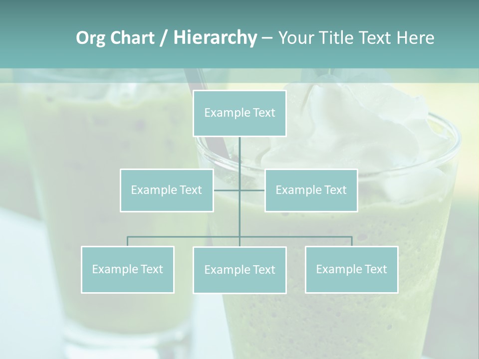 Two Glasses Of Green Smoothie With Whipped Cream On Top PowerPoint Template