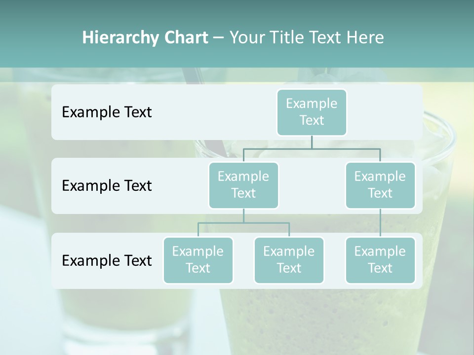 Two Glasses Of Green Smoothie With Whipped Cream On Top PowerPoint Template