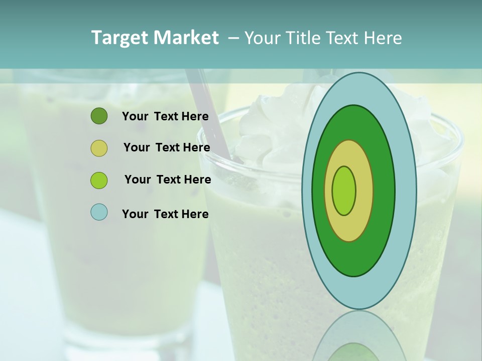 Two Glasses Of Green Smoothie With Whipped Cream On Top PowerPoint Template