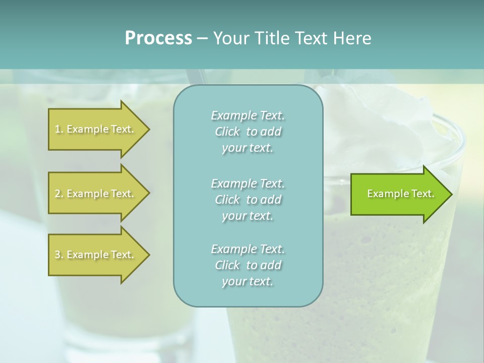 Two Glasses Of Green Smoothie With Whipped Cream On Top PowerPoint Template