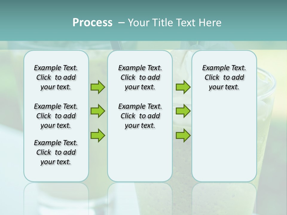 Two Glasses Of Green Smoothie With Whipped Cream On Top PowerPoint Template