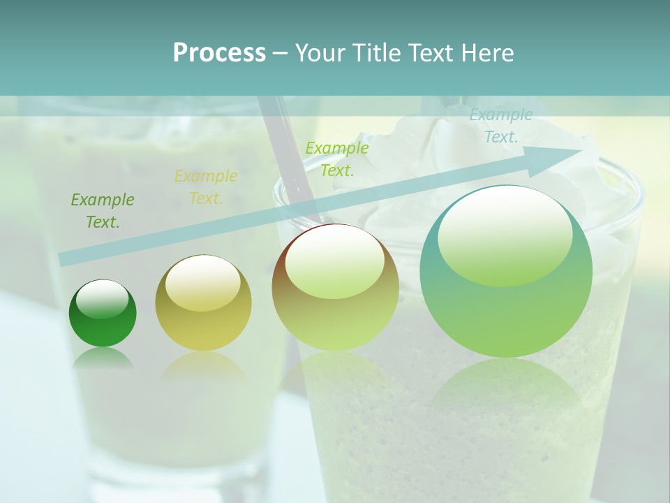 Two Glasses Of Green Smoothie With Whipped Cream On Top PowerPoint Template