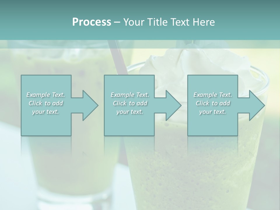 Two Glasses Of Green Smoothie With Whipped Cream On Top PowerPoint Template