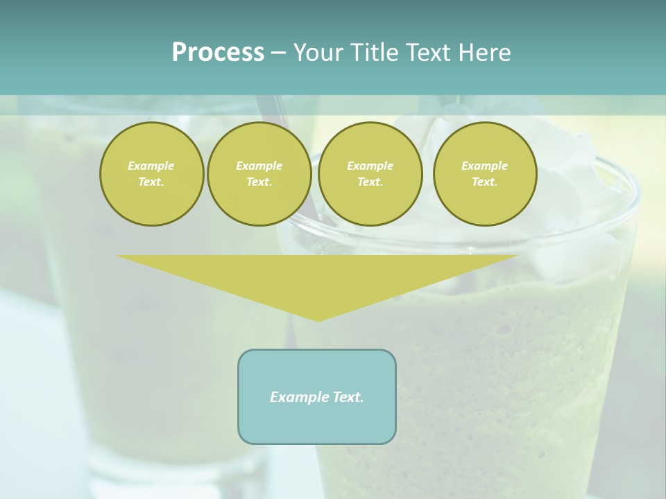 Two Glasses Of Green Smoothie With Whipped Cream On Top PowerPoint Template