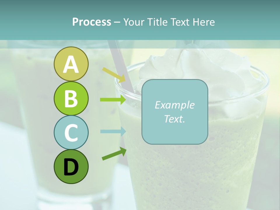Two Glasses Of Green Smoothie With Whipped Cream On Top PowerPoint Template