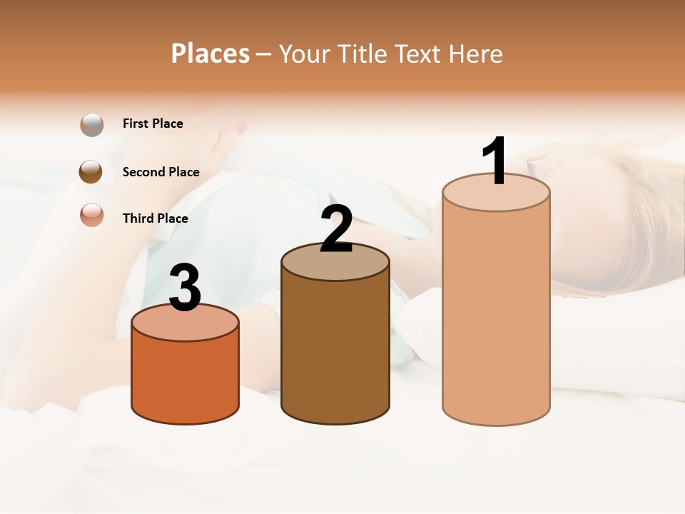 A Beautiful Blonde Woman Laying In Bed With Her Eyes Closed PowerPoint Template