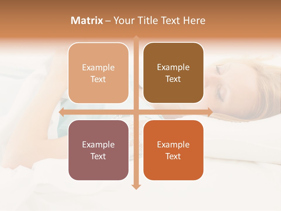 A Beautiful Blonde Woman Laying In Bed With Her Eyes Closed PowerPoint Template