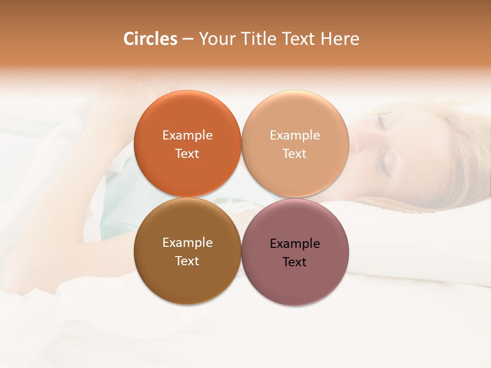 A Beautiful Blonde Woman Laying In Bed With Her Eyes Closed PowerPoint Template