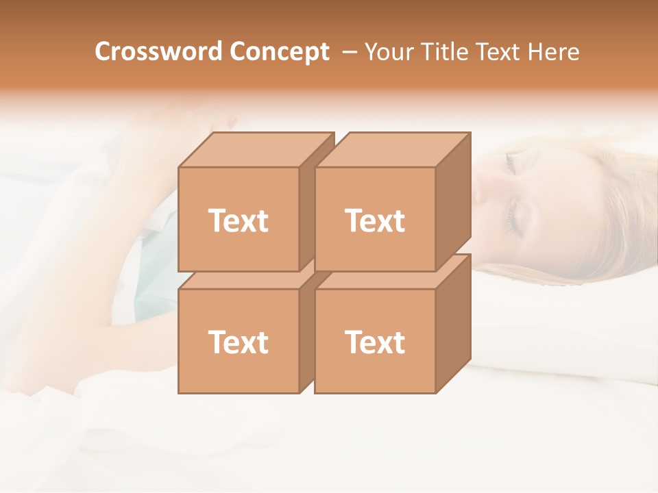 A Beautiful Blonde Woman Laying In Bed With Her Eyes Closed PowerPoint Template