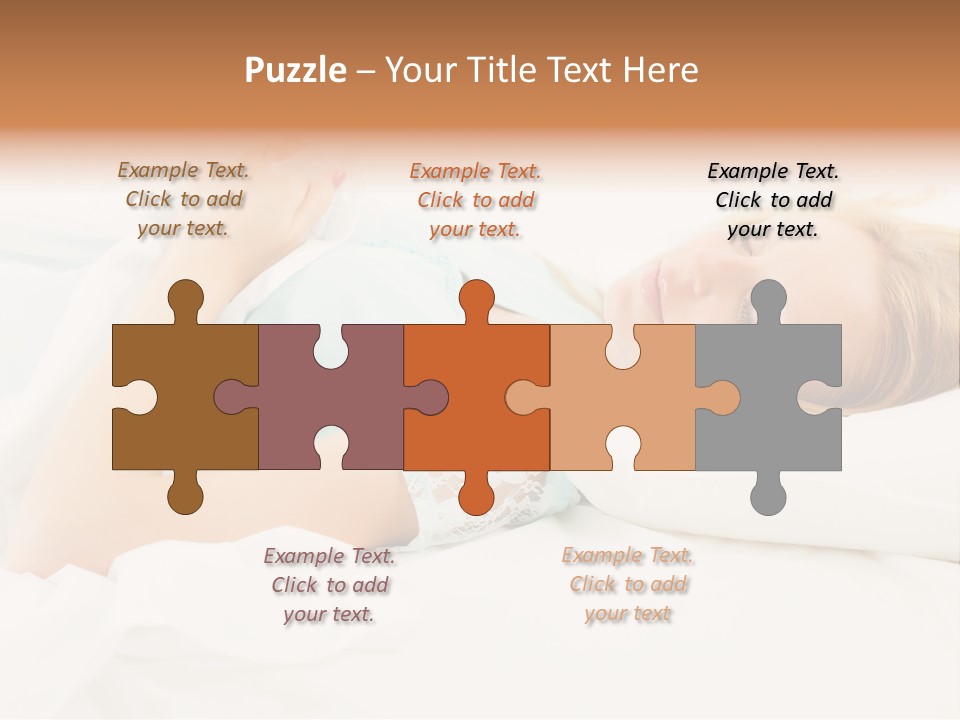 A Beautiful Blonde Woman Laying In Bed With Her Eyes Closed PowerPoint Template