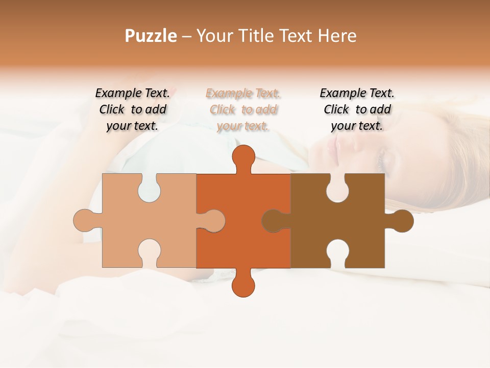 A Beautiful Blonde Woman Laying In Bed With Her Eyes Closed PowerPoint Template