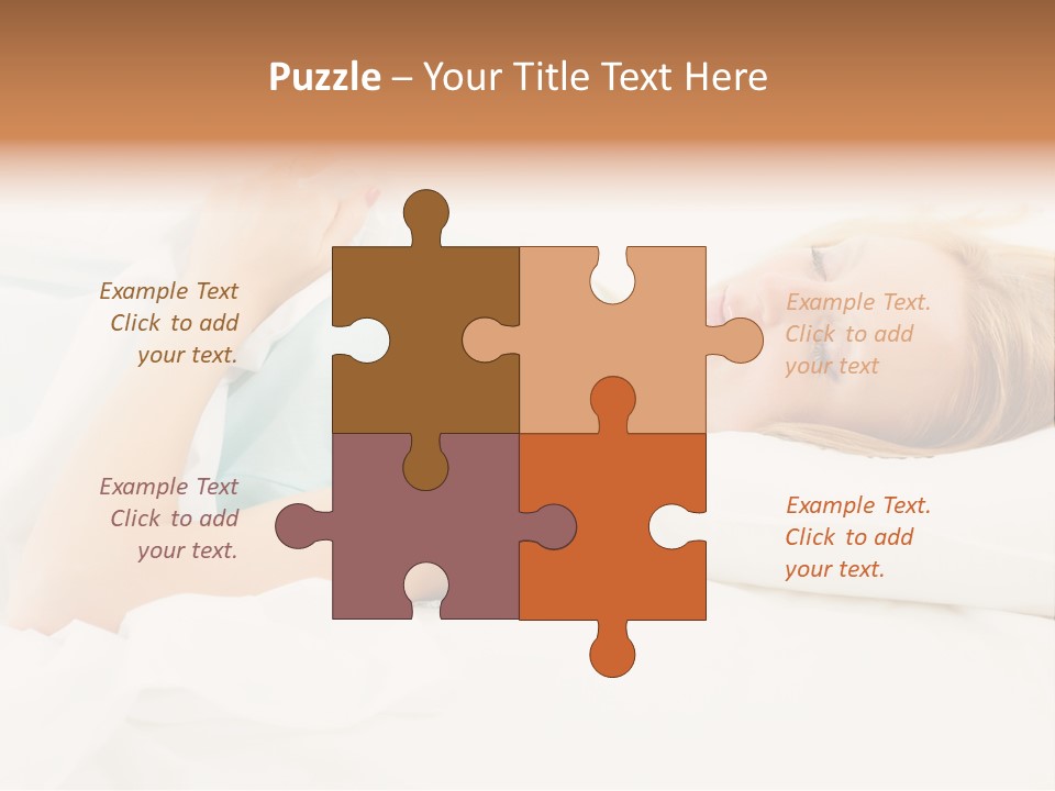 A Beautiful Blonde Woman Laying In Bed With Her Eyes Closed PowerPoint Template