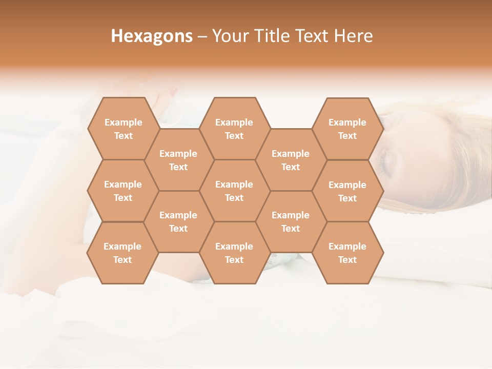 A Beautiful Blonde Woman Laying In Bed With Her Eyes Closed PowerPoint Template