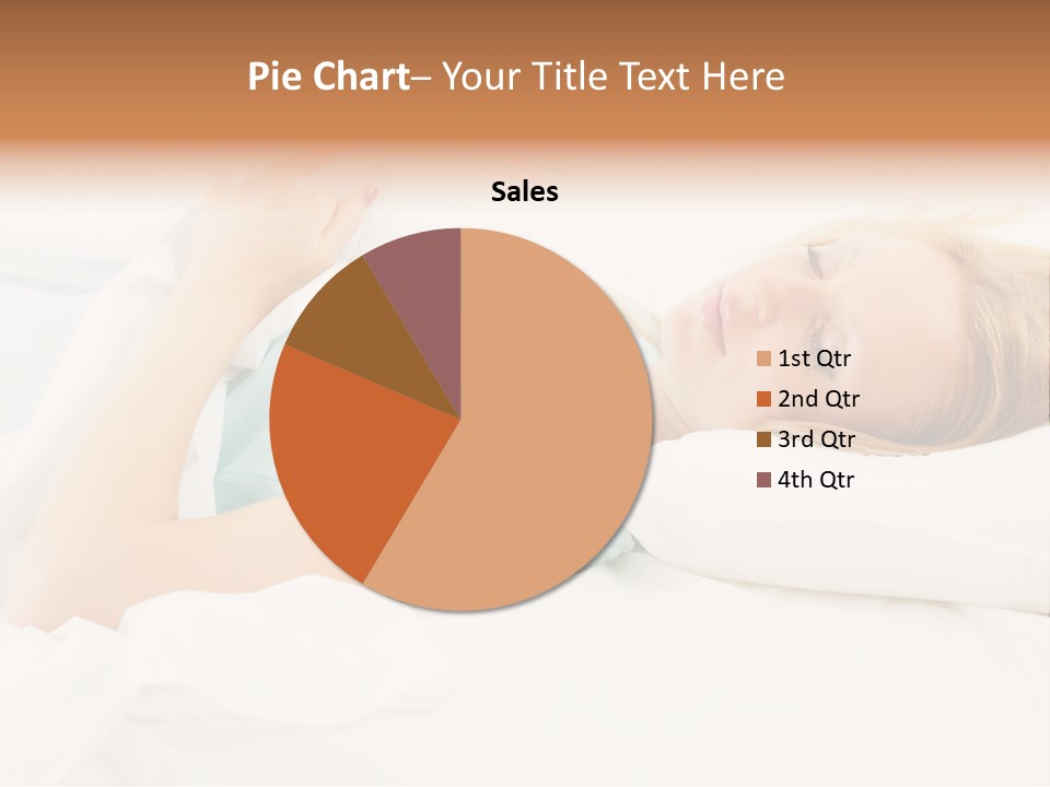 A Beautiful Blonde Woman Laying In Bed With Her Eyes Closed PowerPoint Template