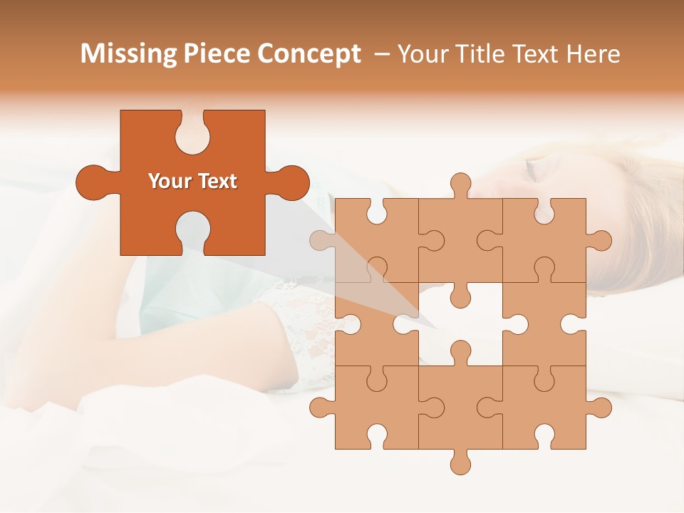 A Beautiful Blonde Woman Laying In Bed With Her Eyes Closed PowerPoint Template