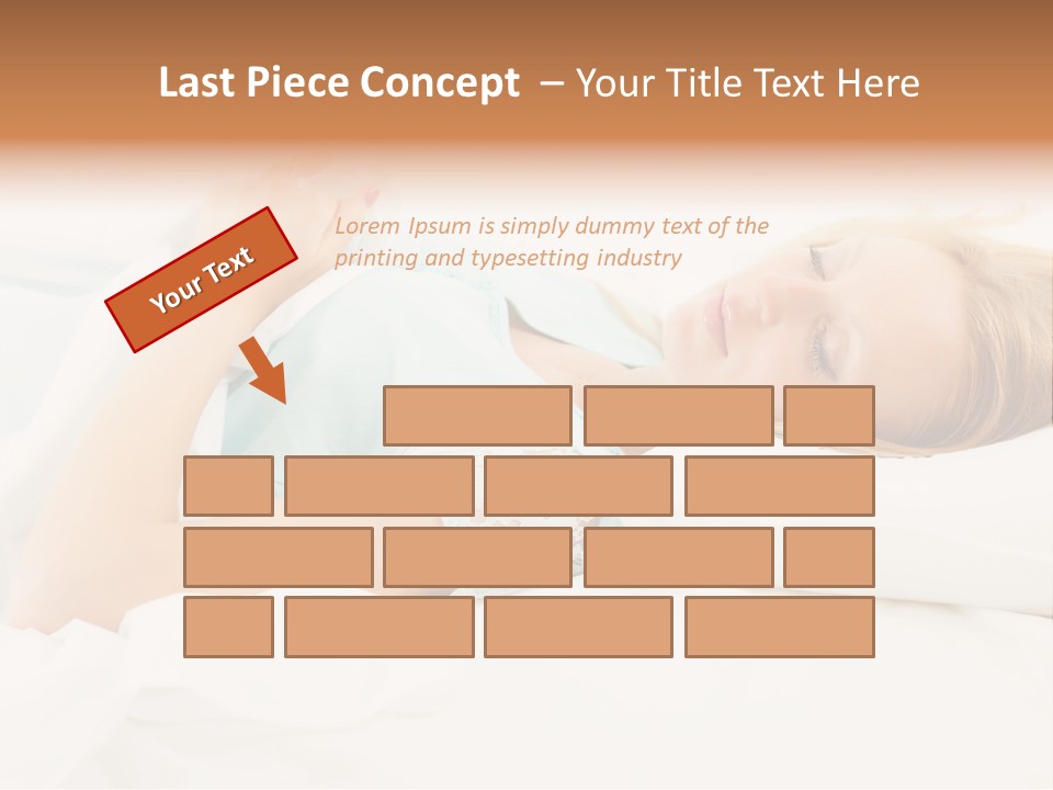 A Beautiful Blonde Woman Laying In Bed With Her Eyes Closed PowerPoint Template