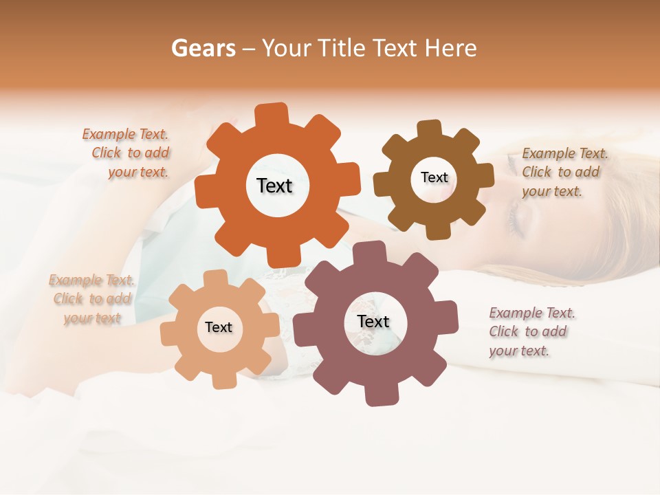 A Beautiful Blonde Woman Laying In Bed With Her Eyes Closed PowerPoint Template