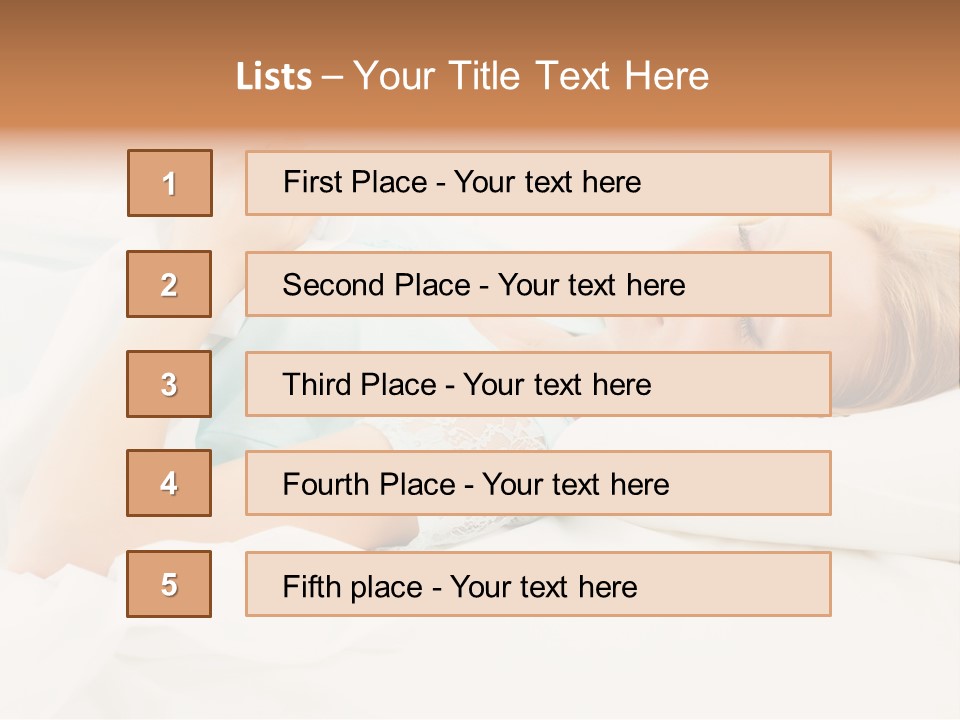 A Beautiful Blonde Woman Laying In Bed With Her Eyes Closed PowerPoint Template