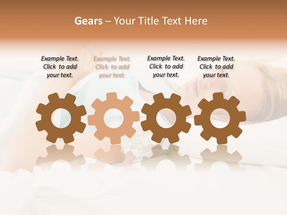 A Beautiful Blonde Woman Laying In Bed With Her Eyes Closed PowerPoint Template