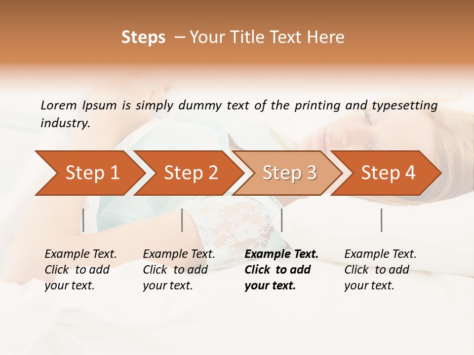 A Beautiful Blonde Woman Laying In Bed With Her Eyes Closed PowerPoint Template