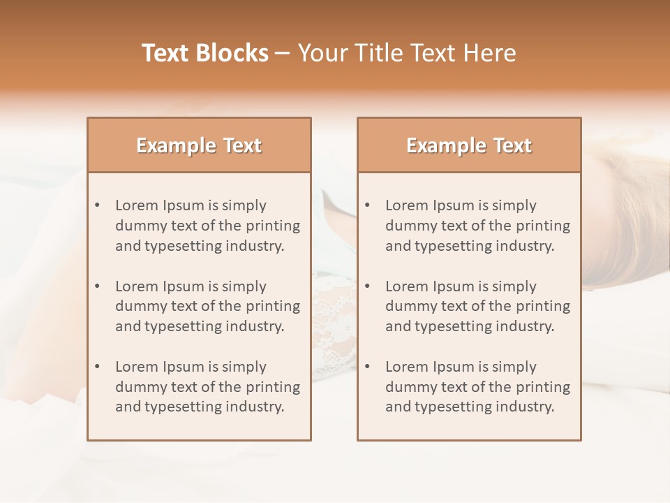 A Beautiful Blonde Woman Laying In Bed With Her Eyes Closed PowerPoint Template