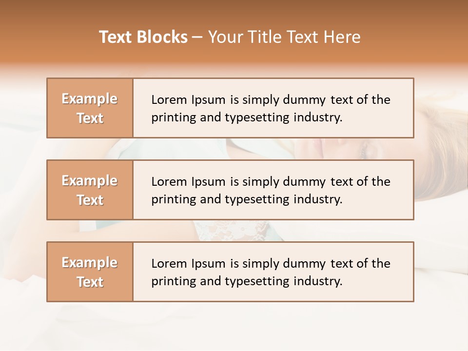 A Beautiful Blonde Woman Laying In Bed With Her Eyes Closed PowerPoint Template