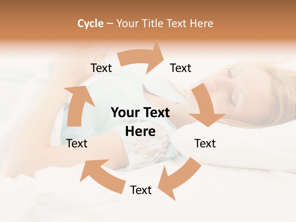 A Beautiful Blonde Woman Laying In Bed With Her Eyes Closed PowerPoint Template