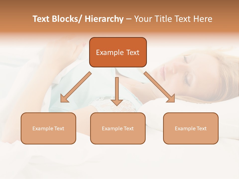 A Beautiful Blonde Woman Laying In Bed With Her Eyes Closed PowerPoint Template