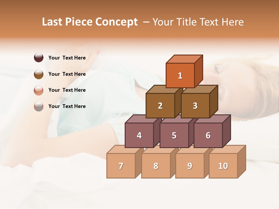 A Beautiful Blonde Woman Laying In Bed With Her Eyes Closed PowerPoint Template