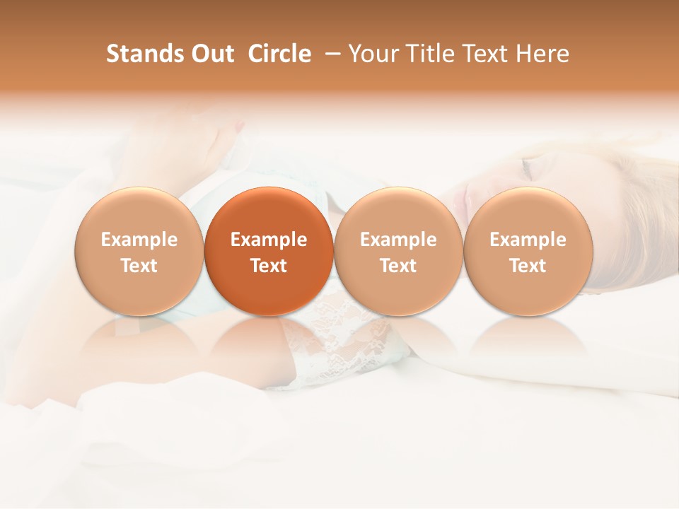 A Beautiful Blonde Woman Laying In Bed With Her Eyes Closed PowerPoint Template