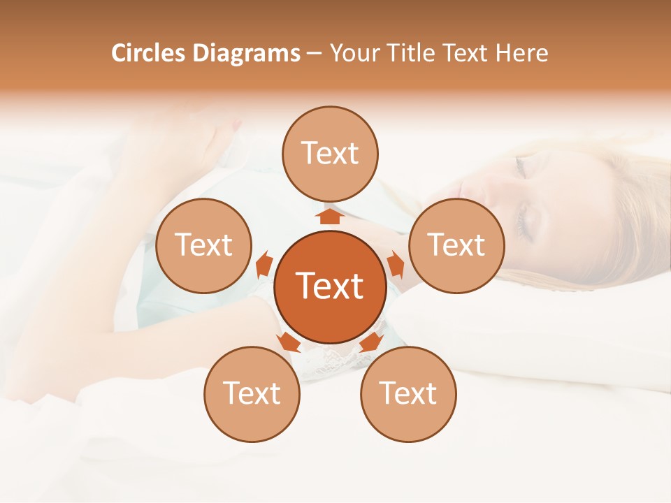 A Beautiful Blonde Woman Laying In Bed With Her Eyes Closed PowerPoint Template