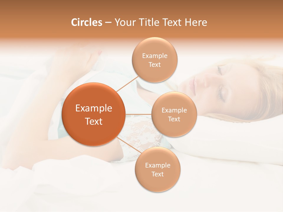 A Beautiful Blonde Woman Laying In Bed With Her Eyes Closed PowerPoint Template