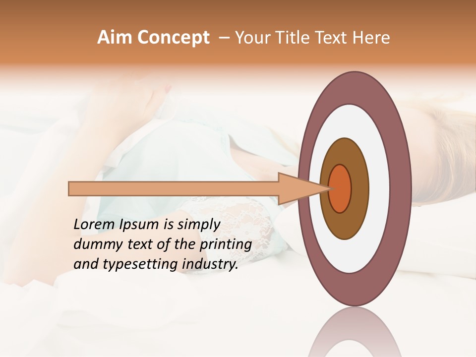 A Beautiful Blonde Woman Laying In Bed With Her Eyes Closed PowerPoint Template