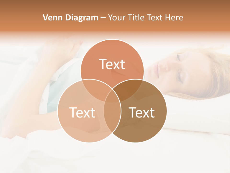 A Beautiful Blonde Woman Laying In Bed With Her Eyes Closed PowerPoint Template