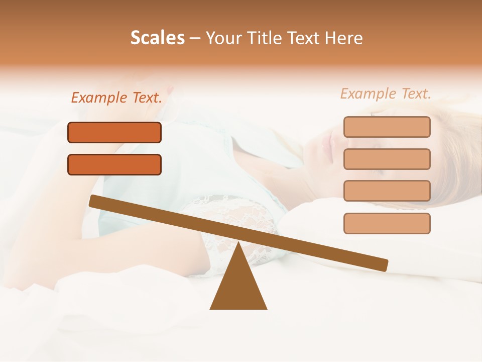 A Beautiful Blonde Woman Laying In Bed With Her Eyes Closed PowerPoint Template