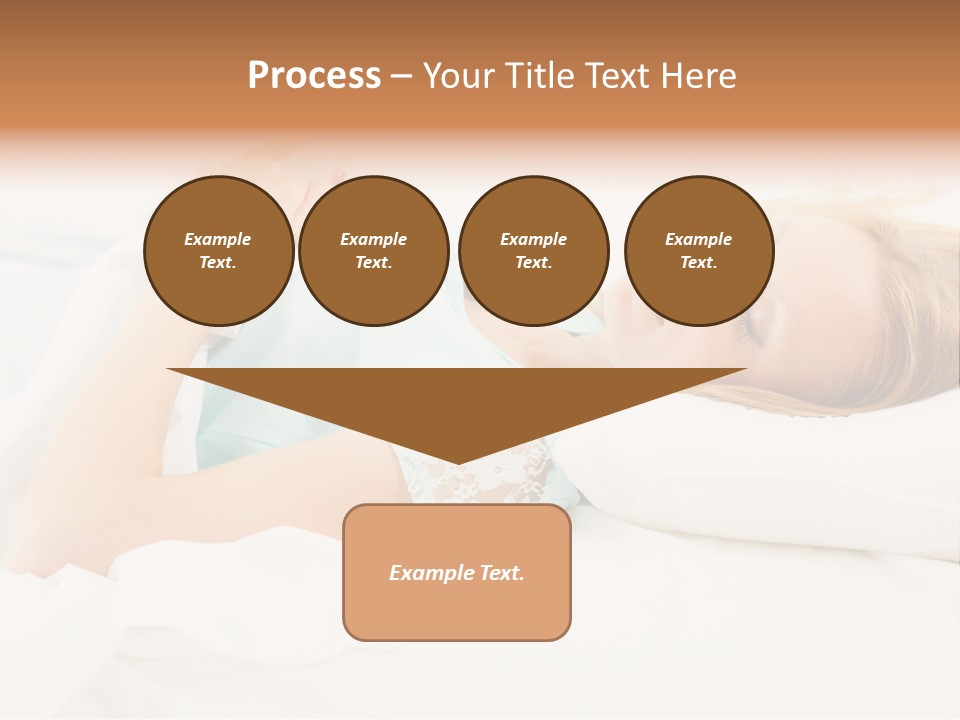 A Beautiful Blonde Woman Laying In Bed With Her Eyes Closed PowerPoint Template