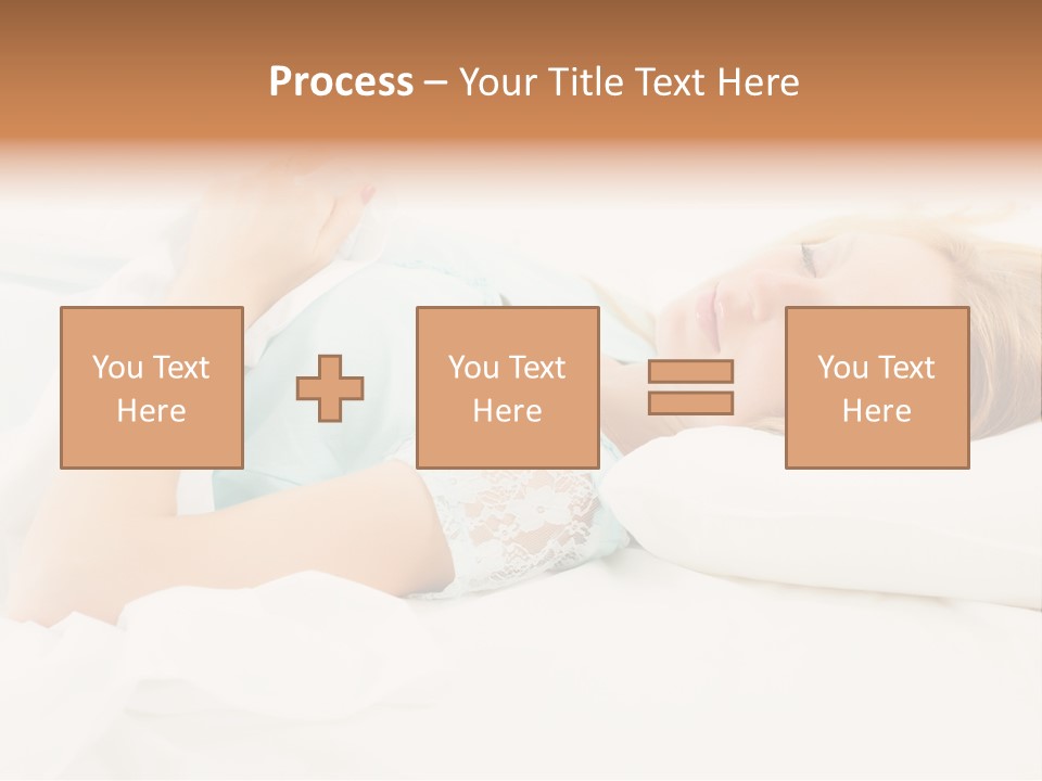 A Beautiful Blonde Woman Laying In Bed With Her Eyes Closed PowerPoint Template
