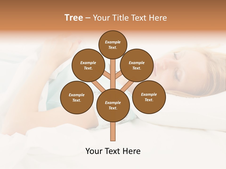 A Beautiful Blonde Woman Laying In Bed With Her Eyes Closed PowerPoint Template