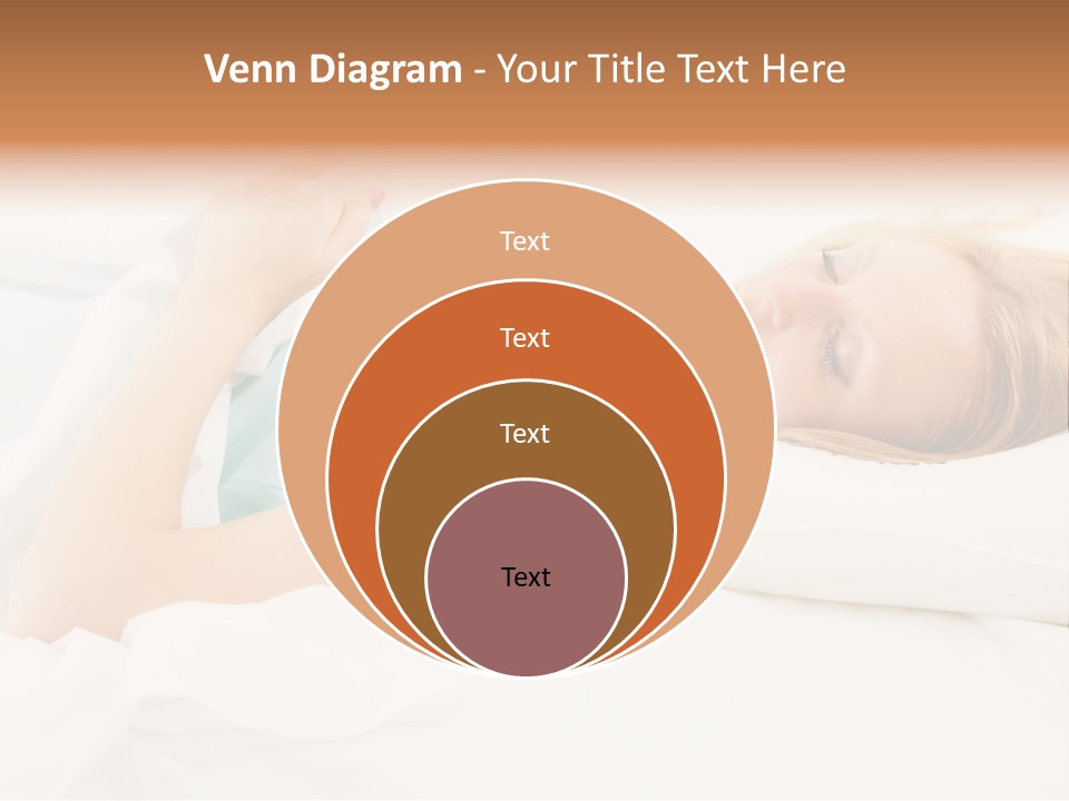 A Beautiful Blonde Woman Laying In Bed With Her Eyes Closed PowerPoint Template