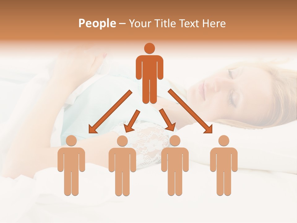 A Beautiful Blonde Woman Laying In Bed With Her Eyes Closed PowerPoint Template