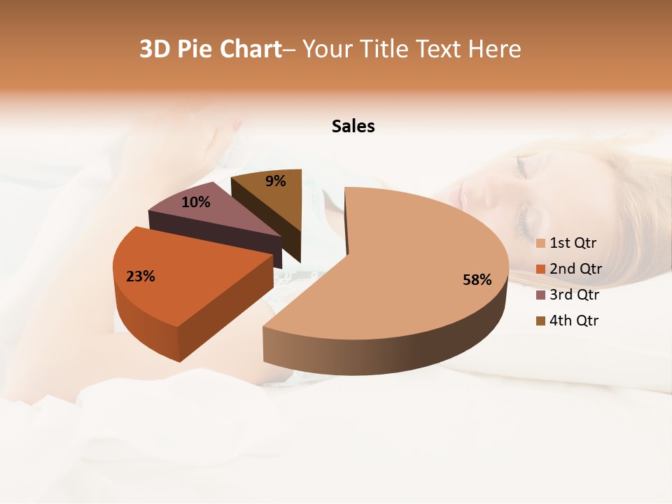 A Beautiful Blonde Woman Laying In Bed With Her Eyes Closed PowerPoint Template