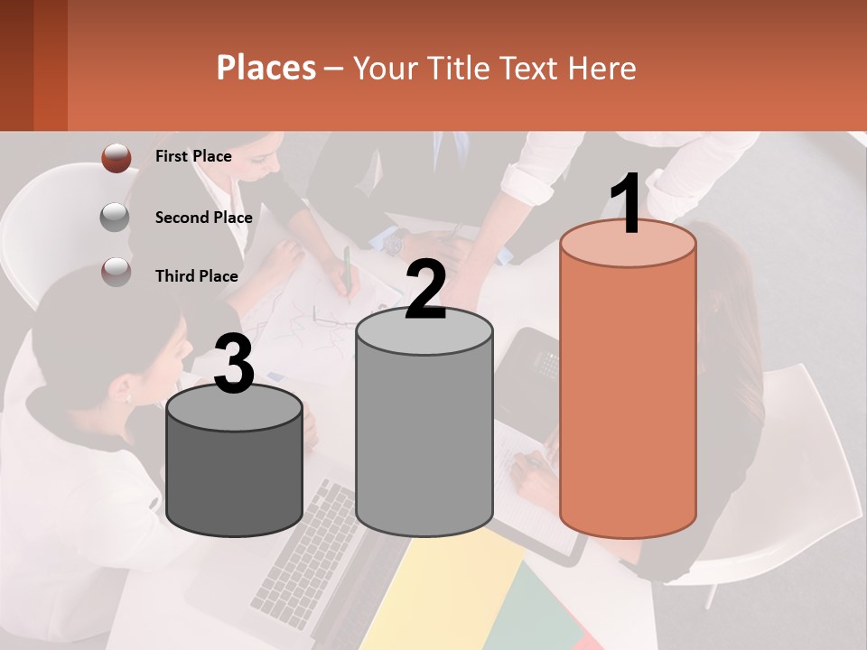 A Group Of Business People Sitting Around A Table PowerPoint Template